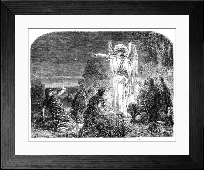 Framed Print : The Star in the East - the First Christmas Morning, 1854. Creator: James Godwin