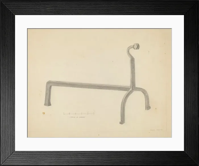 Framed Print : Andiron, 1935 / 1942. Creator: Donald Streeter Framed Print : Andiron, 1935 / 1942. Creator: Donald Streeter