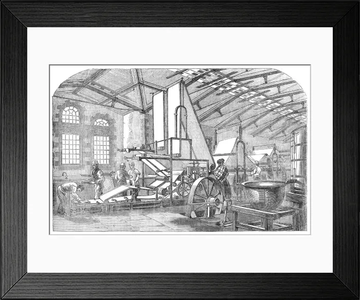 Framed Print : The Bank-Note Paper-Mill, Laverstoke, Hants. 1854. Creator: Unknown Framed Print : The Bank-Note Paper-Mill, Laverstoke, Hants. 1854. Creator: Unknown