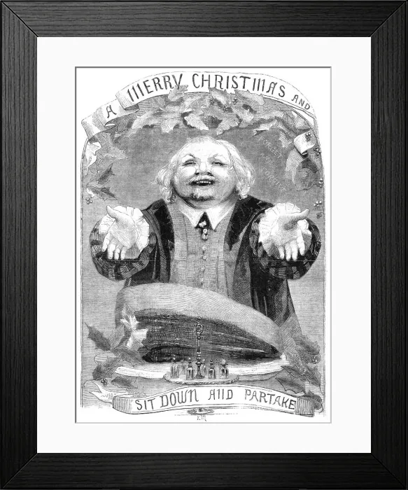 Framed Print : A Merry Christmas and Sit Down and Partake; Christmas 1853, 1853. Creator: Unknown Framed Print : A Merry Christmas and Sit Down and Partake; Christmas 1853, 1853. Creator: Unknown