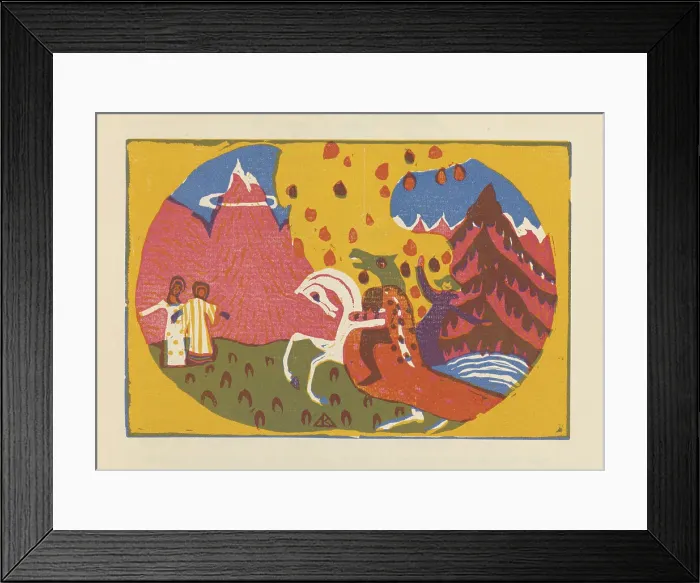 Framed Print : Mountains (Berge). From Klänge (Sounds), 1913. Creator: Kandinsky, Wassily Vasilyevich (1866-1944) Framed Print : Mountains (Berge). From Klänge (Sounds), 1913. Creator: Kandinsky, Wassily Vasilyevich (1866-1944)