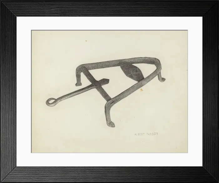 Framed Print : Flat Iron Holder, c. 1939. Creator: Albert Taxson Framed Print : Flat Iron Holder, c. 1939. Creator: Albert Taxson