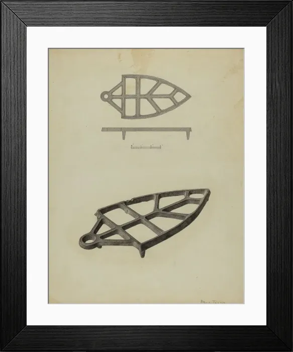Framed Print : Pa. German Flat-iron Holder, c. 1938. Creator: Albert Taxson Framed Print : Pa. German Flat-iron Holder, c. 1938. Creator: Albert Taxson