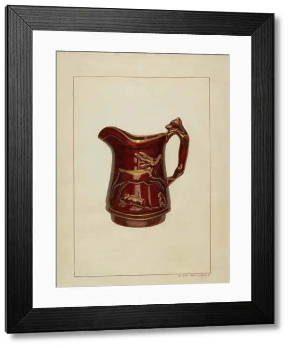 Framed Print : Crockery Pitcher, c. 1938. Creator: Ernest A Towers Jr Framed Print : Crockery Pitcher, c. 1938. Creator: Ernest A Towers Jr
