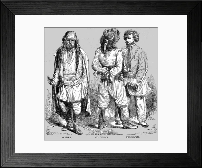 Framed Print : Moldavian Costumes; Daunbian Principalities 1854, 1854. Creator: Unknown Framed Print : Moldavian Costumes; Daunbian Principalities 1854, 1854. Creator: Unknown
