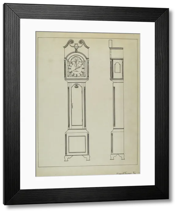 Framed Print : Grandfather's Clock, c. 1936. Creator: Ernest A Towers Jr Framed Print : Grandfather's Clock, c. 1936. Creator: Ernest A Towers Jr