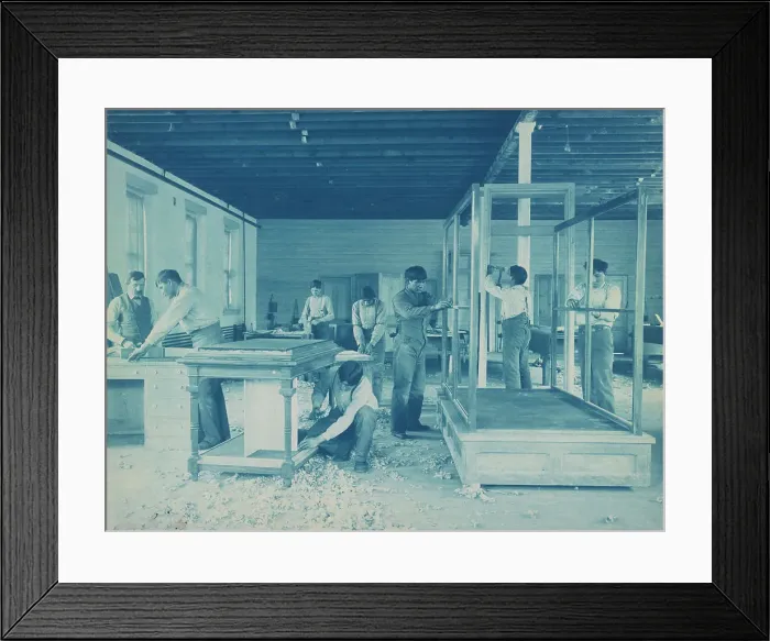Framed Print : Furniture building shop, Carlisle Indian School, Carlisle, Pennsylvania, 1901. Creator: Frances Benjamin Johnston Framed Print : Furniture building shop, Carlisle Indian School, Carlisle, Pennsylvania, 1901. Creator: Frances Benjamin Johnston