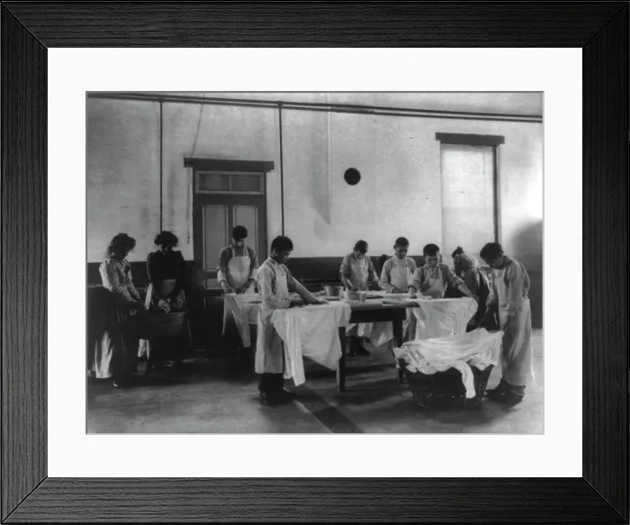 Framed Print : Laundry class, Carlisle Indian School, Carlisle, Pennsylvania, 1901. Creator: Frances Benjamin Johnston Framed Print : Laundry class, Carlisle Indian School, Carlisle, Pennsylvania, 1901. Creator: Frances Benjamin Johnston