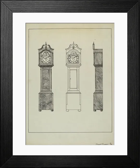 Framed Print : Grandfather Clock, c. 1936. Creator: Ernest A Towers Jr Framed Print : Grandfather Clock, c. 1936. Creator: Ernest A Towers Jr