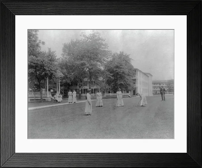 Framed Print : Women student activities - playing croquet, Carlisle Indian School, Carlisle, Pennsylvania, 1901. Creator: Frances Benjamin Johnston Framed Print : Women student activities - playing croquet, Carlisle Indian School, Carlisle, Pennsylvania, 1901. Creator: Frances Benjamin Johnston
