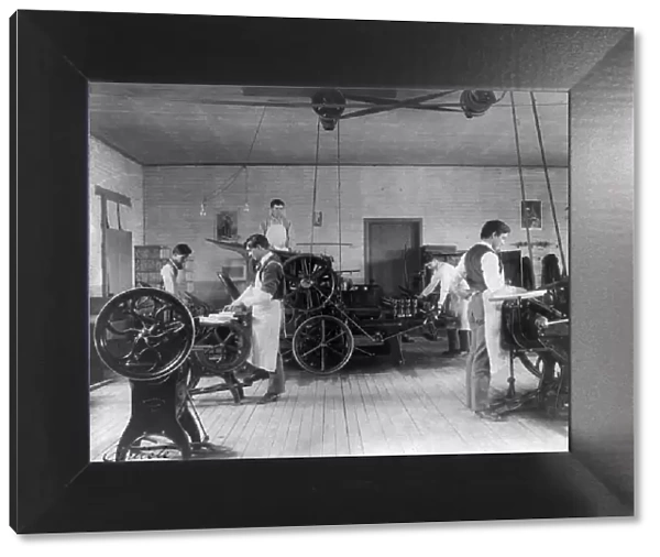 Printing press room, Carlisle Indian School, Carlisle, Pennsylvania, 1901. Creator: Frances Benjamin Johnston