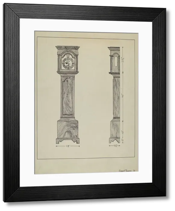 Framed Print : Clock, c. 1936. Creator: Ernest A Towers Jr Framed Print : Clock, c. 1936. Creator: Ernest A Towers Jr