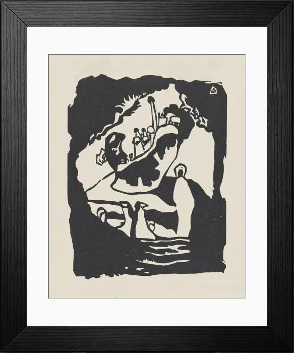 Framed Print : Landscape with Upright White Figure (Landschaft mit aufrechter weisser Figur), 1913. Creator: Kandinsky, Wassily Vasilyevich (1866-1944) Framed Print : Landscape with Upright White Figure (Landschaft mit aufrechter weisser Figur), 1913. Creator: Kandinsky, Wassily Vasilyevich (1866-1944)