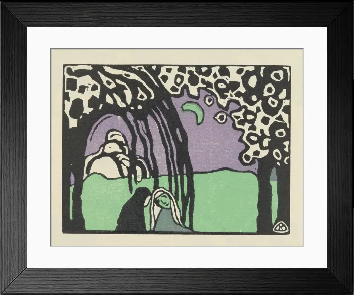 Framed Print : Two Women in Moonlit Landscape (Zwei Frauen in Mondlandschaft). From Klänge (Sounds), 1913. Creator: Kandinsky, Wassily Vasilyevich (1866-1944) Framed Print : Two Women in Moonlit Landscape (Zwei Frauen in Mondlandschaft). From Klänge (Sounds), 1913. Creator: Kandinsky, Wassily Vasilyevich (1866-1944)