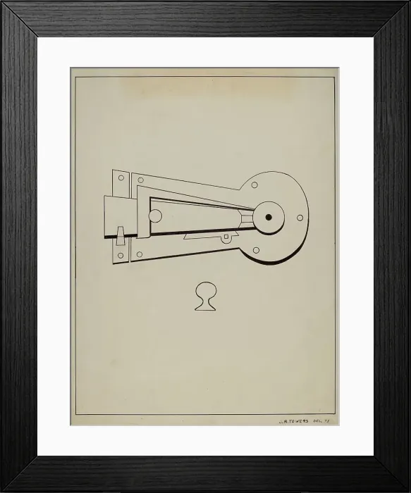 Framed Print : Latch, c. 1936. Creator: John R. Towers Framed Print : Latch, c. 1936. Creator: John R. Towers