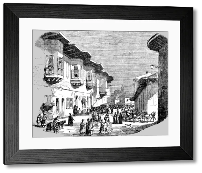 Framed Print : Street in Bucharest; Wallachia, 1854. Creator: Unknown Framed Print : Street in Bucharest; Wallachia, 1854. Creator: Unknown