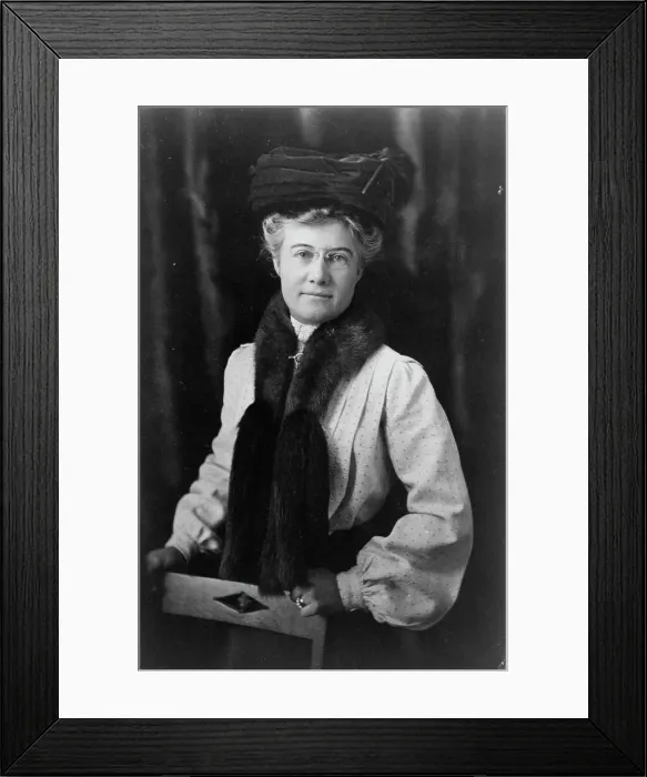Framed Print : Mattie Edwards Hewitt, half-length portrait, standing, facing front, between 1890 and 1910. Creator: Frances Benjamin Johnston Framed Print : Mattie Edwards Hewitt, half-length portrait, standing, facing front, between 1890 and 1910. Creator: Frances Benjamin Johnston