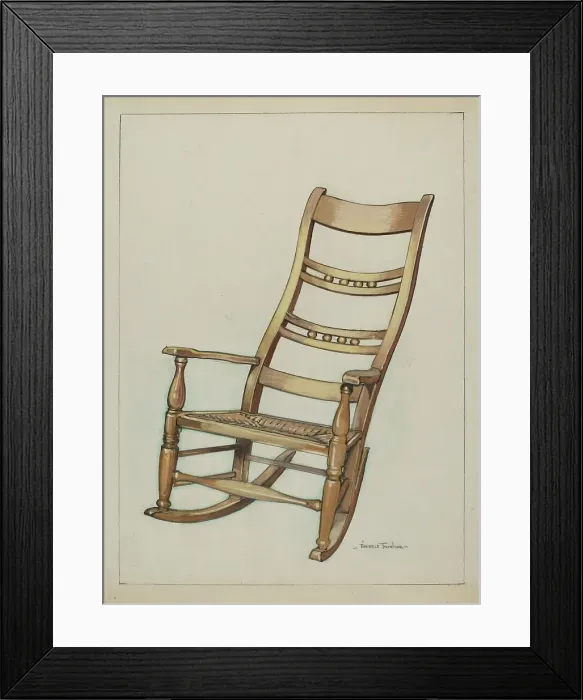 Framed Print : Colonial Rocking Chair, c. 1937. Creator: Florence Truelson Framed Print : Colonial Rocking Chair, c. 1937. Creator: Florence Truelson