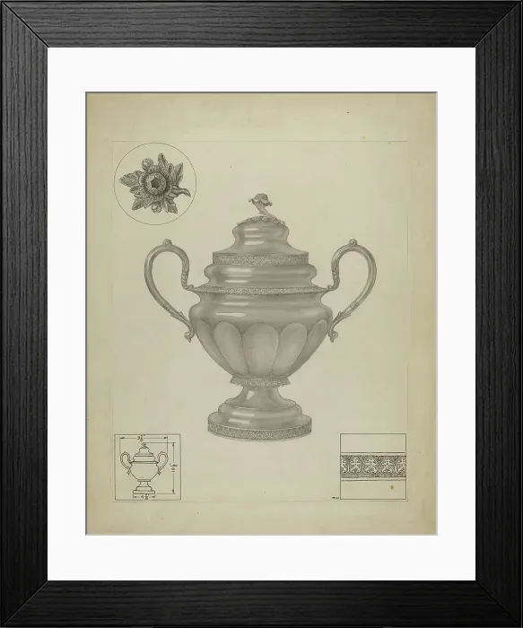 Framed Print : Silver Sugar Bowl, c. 1936. Creator: Paul Ward Framed Print : Silver Sugar Bowl, c. 1936. Creator: Paul Ward