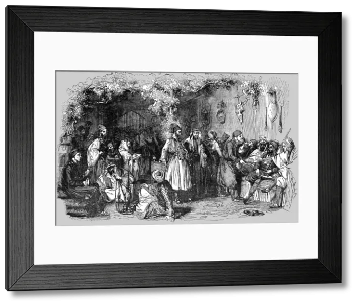 Framed Print : Turkish coffee house, 1854. Creator: Unknown Framed Print : Turkish coffee house, 1854. Creator: Unknown
