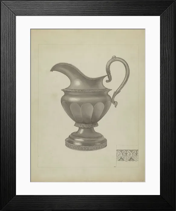Framed Print : Silver Creamer, c. 1936. Creator: Paul Ward Framed Print : Silver Creamer, c. 1936. Creator: Paul Ward