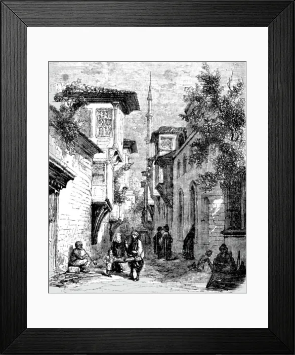 Framed Print : Street in Constantinople, 1854. Creator: Unknown Framed Print : Street in Constantinople, 1854. Creator: Unknown