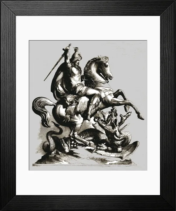 Framed Print : St George and the Dragon, 1854. Creator: Unknown Framed Print : St George and the Dragon, 1854. Creator: Unknown