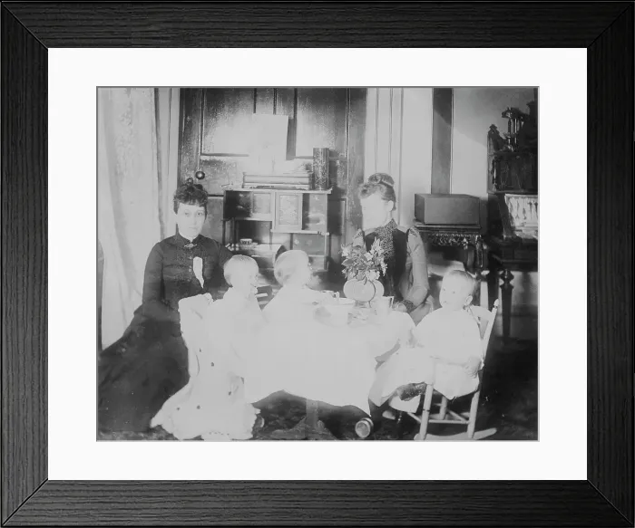 Framed Print : The babes of the White House, c1889. Creator: Frances Benjamin Johnston Framed Print : The babes of the White House, c1889. Creator: Frances Benjamin Johnston