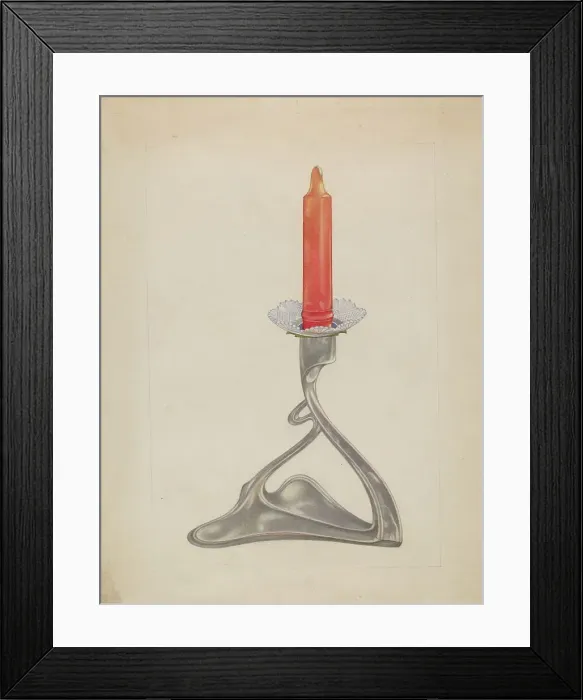 Framed Print : Candlestick, c. 1936. Creator: Arthur Wegg Framed Print : Candlestick, c. 1936. Creator: Arthur Wegg