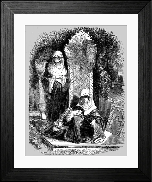 Framed Print : Turkish Women at a Tomb, 1854. Creator: Unknown Framed Print : Turkish Women at a Tomb, 1854. Creator: Unknown