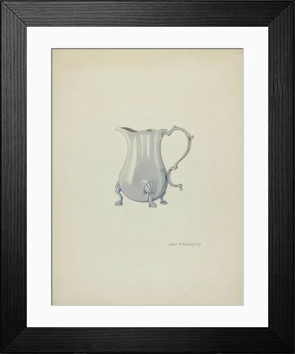 Framed Print : Silver Jug for Cream, c. 1940. Creator: David P. Willoughby Framed Print : Silver Jug for Cream, c. 1940. Creator: David P. Willoughby