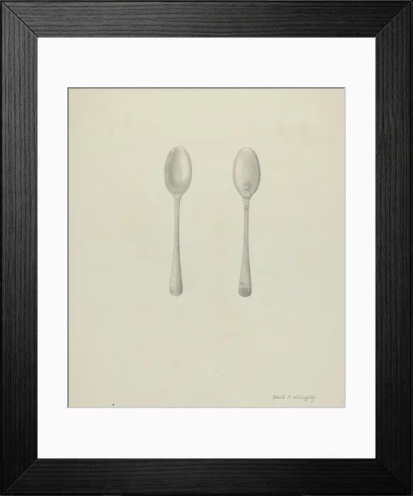 Framed Print : Silver Teaspoon, c. 1936. Creator: David P. Willoughby Framed Print : Silver Teaspoon, c. 1936. Creator: David P. Willoughby