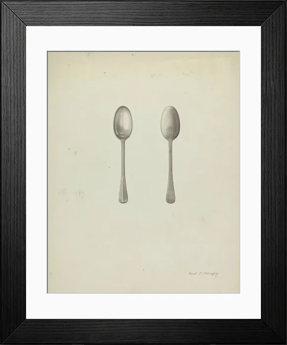 Framed Print : Silver Teaspoon, c. 1937. Creator: David P. Willoughby Framed Print : Silver Teaspoon, c. 1937. Creator: David P. Willoughby