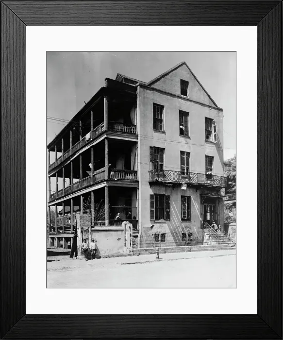 Framed Print : Front and side view of apartment(?) house, 61 Washington Street, Charleston, South... c1933 - 1940. Creator: Frances Benjamin Johnston Framed Print : Front and side view of apartment(?) house, 61 Washington Street, Charleston, South... c1933 - 1940. Creator: Frances Benjamin Johnston