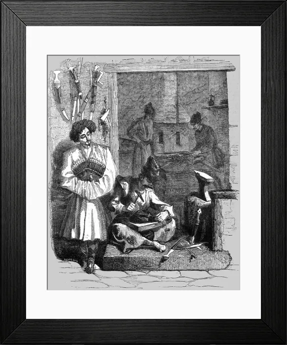 Framed Print : Circassians making Arms, 1854. Creator: Unknown Framed Print : Circassians making Arms, 1854. Creator: Unknown