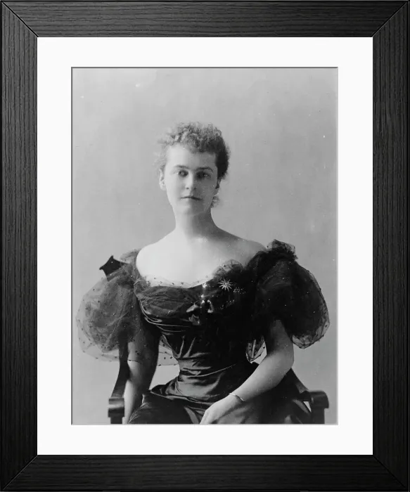 Framed Print : Mrs. Elizabeth Cameron, half-length portrait, seated, facing front, between c1890 and c1910. Creator: Frances Benjamin Johnston Framed Print : Mrs. Elizabeth Cameron, half-length portrait, seated, facing front, between c1890 and c1910. Creator: Frances Benjamin Johnston
