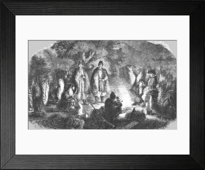 Framed Print : Halt of Armenian Merchants, 1854. Creator: Unknown Framed Print : Halt of Armenian Merchants, 1854. Creator: Unknown