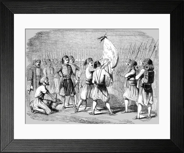 Framed Print : Turkish Army; Consecration of a Banner, 1854. Creator: Unknown Framed Print : Turkish Army; Consecration of a Banner, 1854. Creator: Unknown
