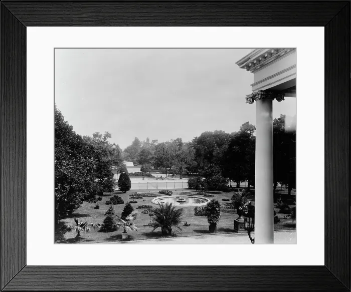 Framed Print : White House, 1600 Pennsylvania Avenue, Washington, D.C. 1897, printed later. Creator: Frances Benjamin Johnston Framed Print : White House, 1600 Pennsylvania Avenue, Washington, D.C. 1897, printed later. Creator: Frances Benjamin Johnston