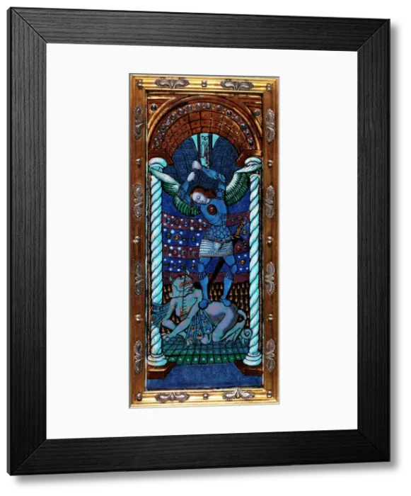 Framed Print : The Nativity with St Michael, c.1500. Creator: Workshop of the Master of the Triptych of Louis XII Framed Print : The Nativity with St Michael, c.1500. Creator: Workshop of the Master of the Triptych of Louis XII