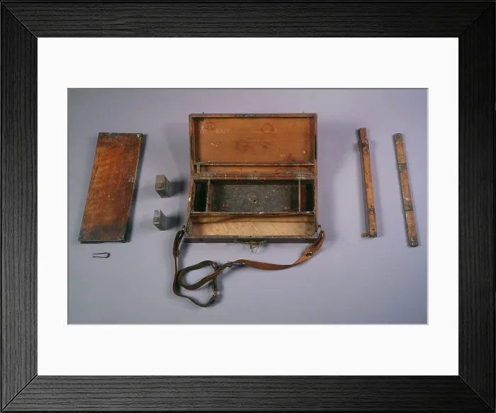 Framed Print : Paint box with removable easel and folding palette, before 1932. Creator: Unknown Framed Print : Paint box with removable easel and folding palette, before 1932. Creator: Unknown