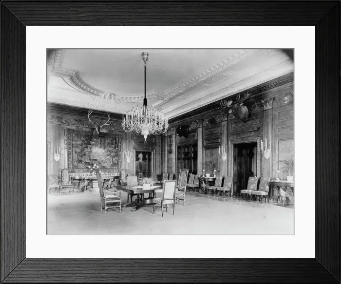 Framed Print : Dining(?) room in the White House, Washington, D.C. between 1889 and 1906. Creator: Frances Benjamin Johnston Framed Print : Dining(?) room in the White House, Washington, D.C. between 1889 and 1906. Creator: Frances Benjamin Johnston