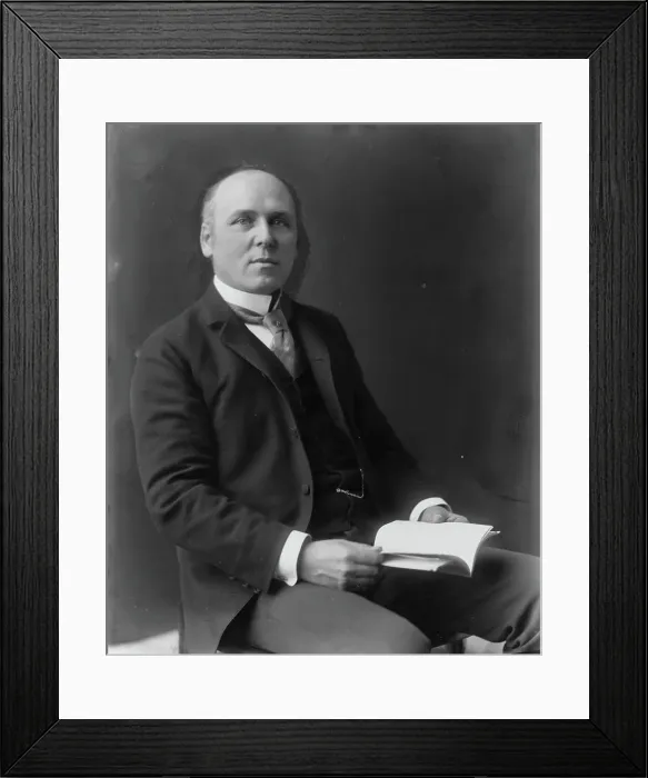 Framed Print : Howard Pyle, three-quarter length portrait, seated, facing slightly right, c1897. Creator: Frances Benjamin Johnston Framed Print : Howard Pyle, three-quarter length portrait, seated, facing slightly right, c1897. Creator: Frances Benjamin Johnston