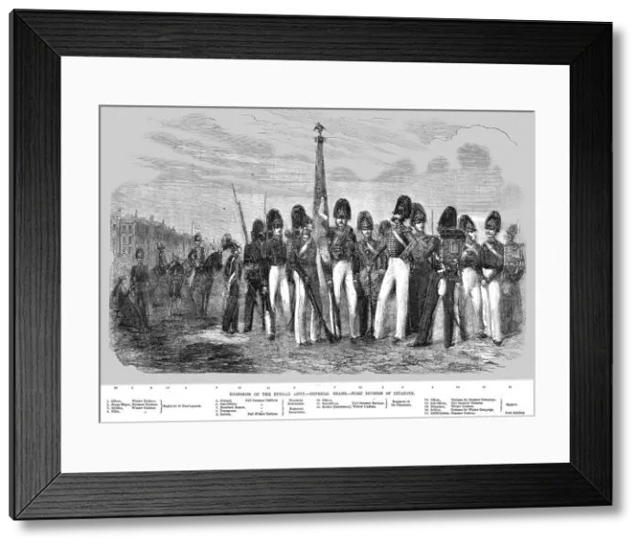 Framed Print : Uniforms of the Russian Army - Imperial Guard - First Division of Infantry, 1854. Creator: Unknown Framed Print : Uniforms of the Russian Army - Imperial Guard - First Division of Infantry, 1854. Creator: Unknown