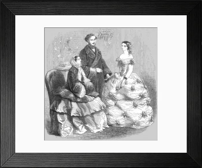 Framed Print : Latest Paris Fashion, 1854. Creator: Unknown Framed Print : Latest Paris Fashion, 1854. Creator: Unknown