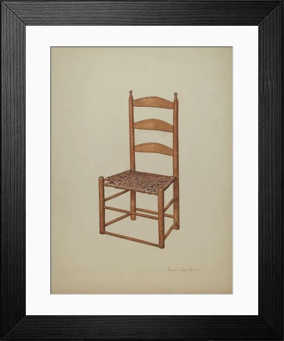 Framed Print : Hickory Chair, 1941. Creator: E.J. Reynolds Framed Print : Hickory Chair, 1941. Creator: E.J. Reynolds
