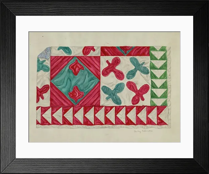 Framed Print : Quilt, c. 1938. Creator: LeRoy Robinson Framed Print : Quilt, c. 1938. Creator: LeRoy Robinson