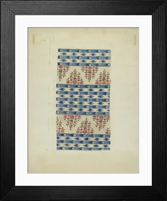 Framed Print : Printed Textile, c. 1938. Creator: Eleanor Rogers Framed Print : Printed Textile, c. 1938. Creator: Eleanor Rogers