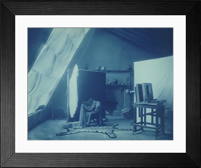 Framed Print : Interior of Frances Benjamin Johnston's studio at 1332 V St. NW, Washington, D.C... c1900. Creator: Frances Benjamin Johnston Framed Print : Interior of Frances Benjamin Johnston's studio at 1332 V St. NW, Washington, D.C... c1900. Creator: Frances Benjamin Johnston