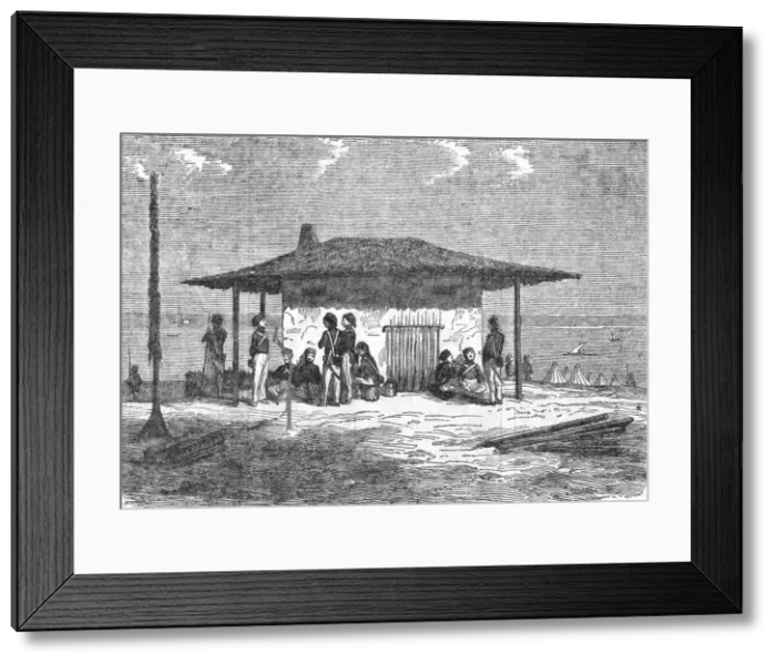 Framed Print : Advanced post of the Turkish Troops upon the shores of the Danube, 1854. Creator: Unknown Framed Print : Advanced post of the Turkish Troops upon the shores of the Danube, 1854. Creator: Unknown